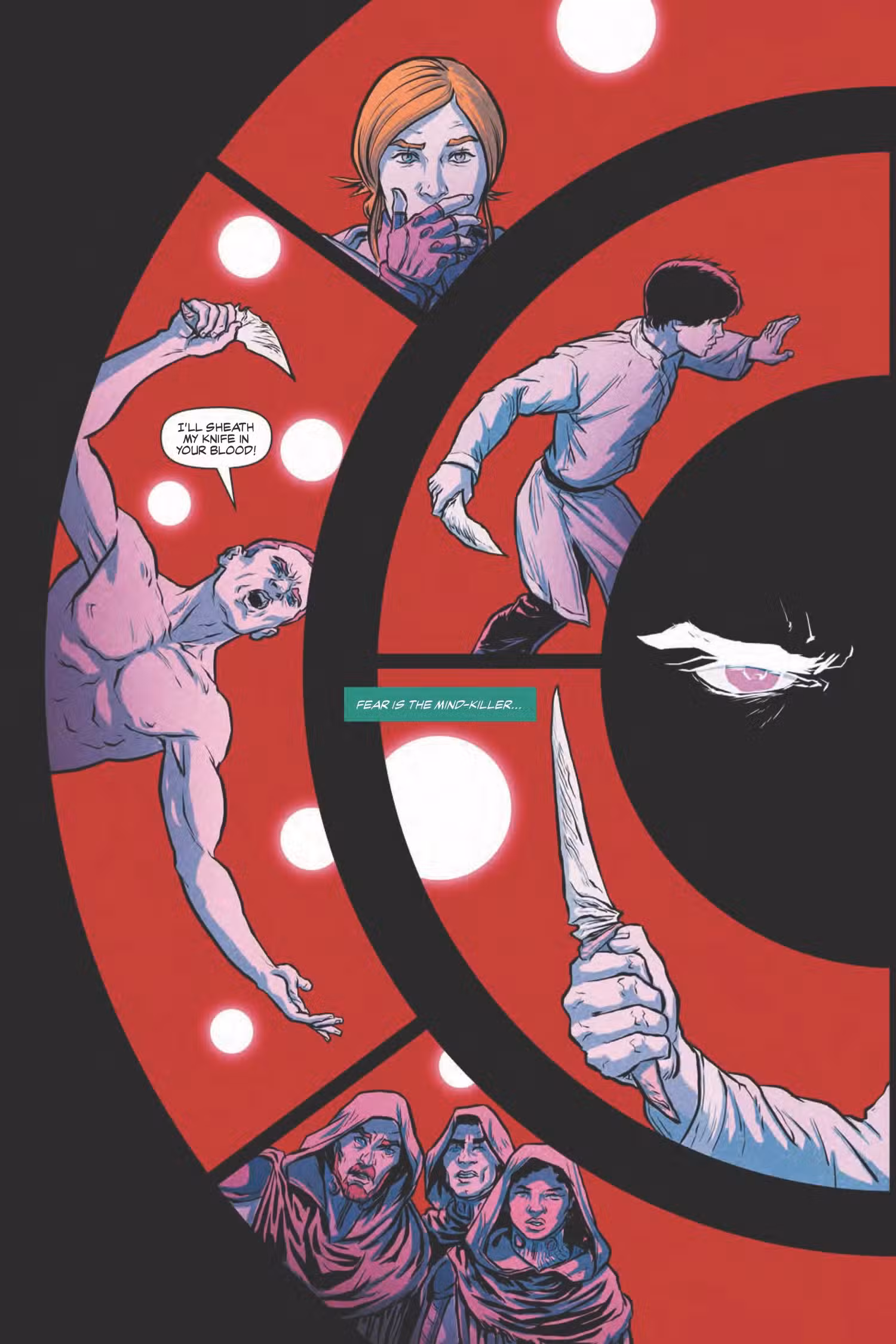 Paulo recita "O medo é o assassino da mente" enquanto ele duela com Jamis