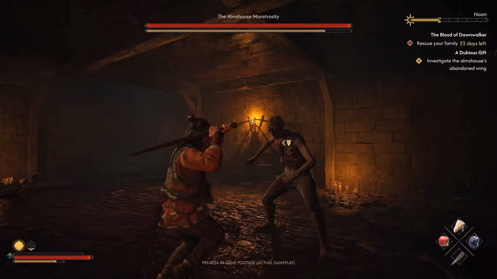 Coen luta contra um vampiro em The Blood of Dawnwalker.