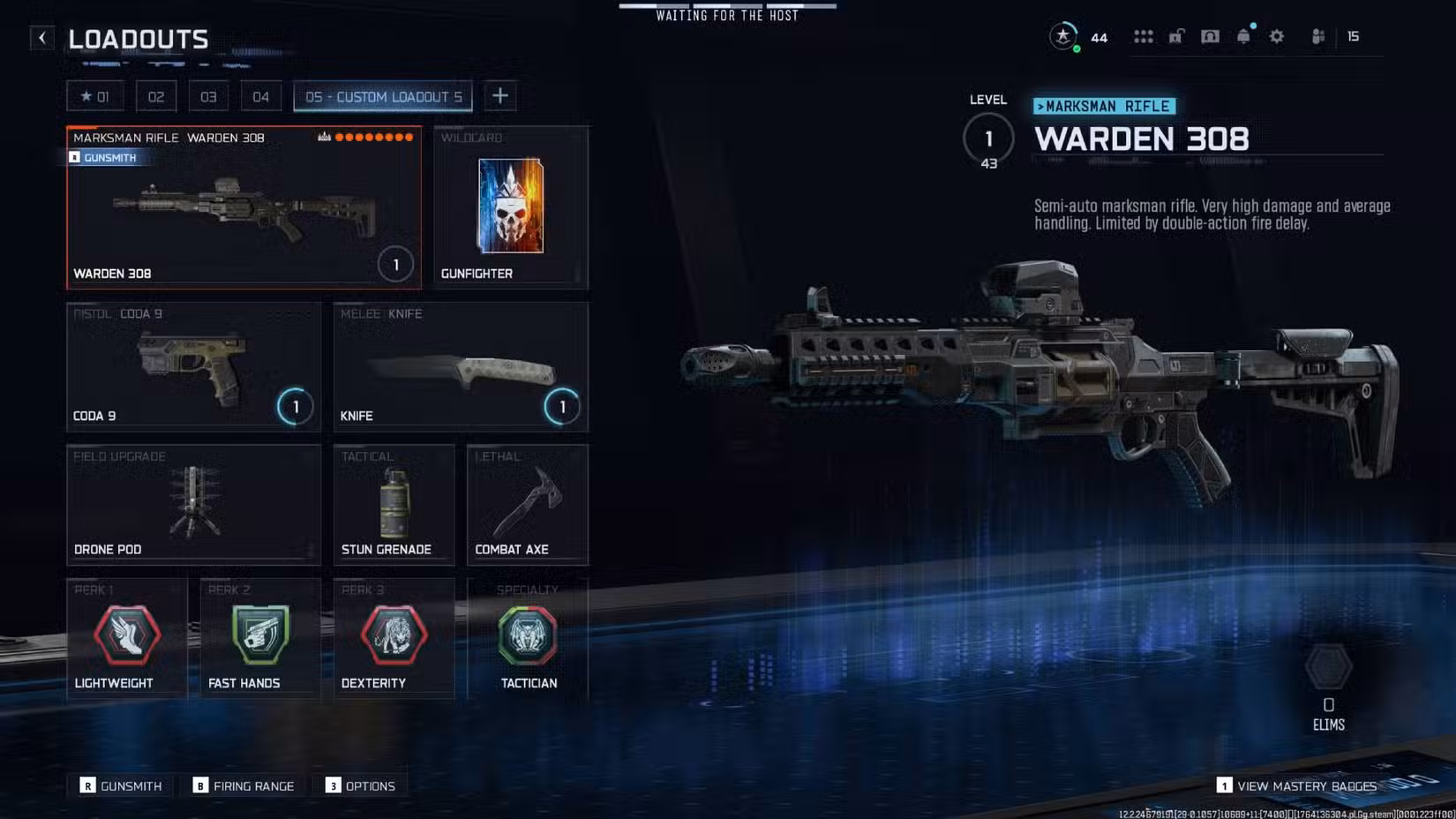 O Warden 308 em Black Ops 7 com a classe listada neste guia.