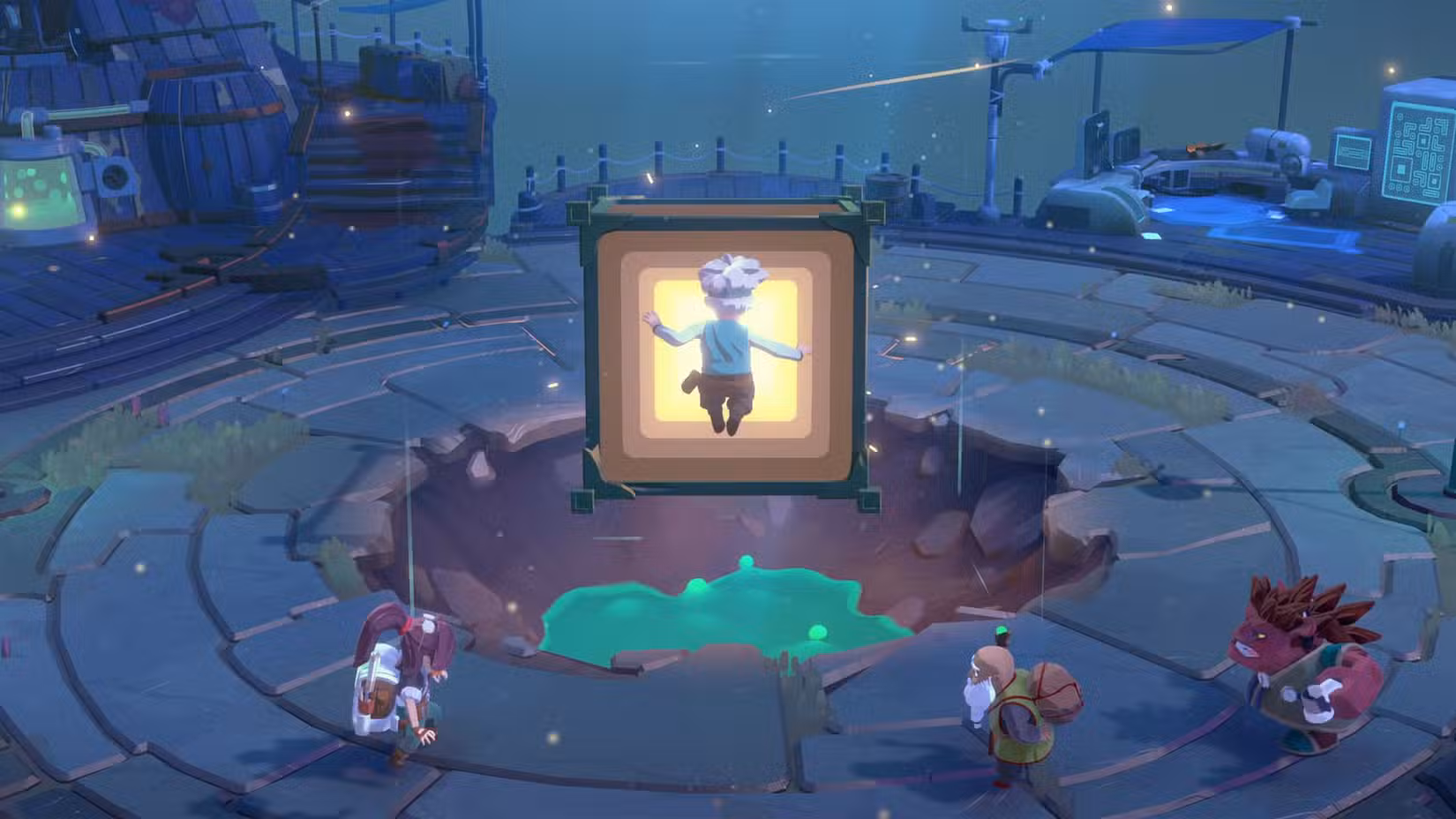 Will flutuando em frente ao Endless Vault em Moonlighter 2.