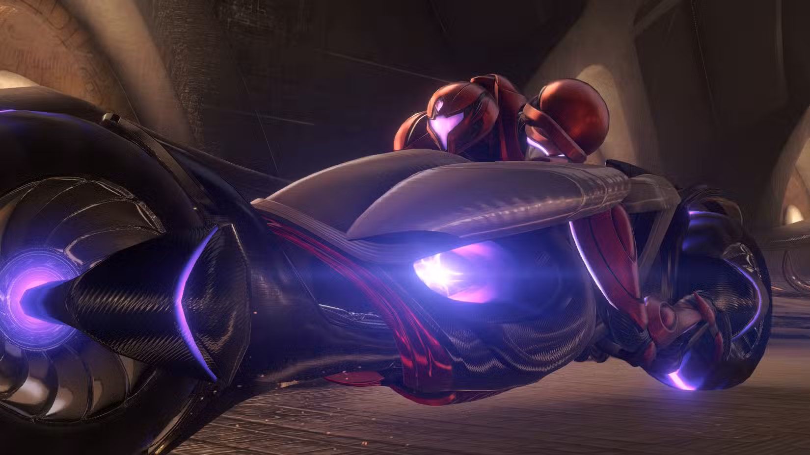 Samus na bicicleta Vi-O-La em Metroid Prime 4