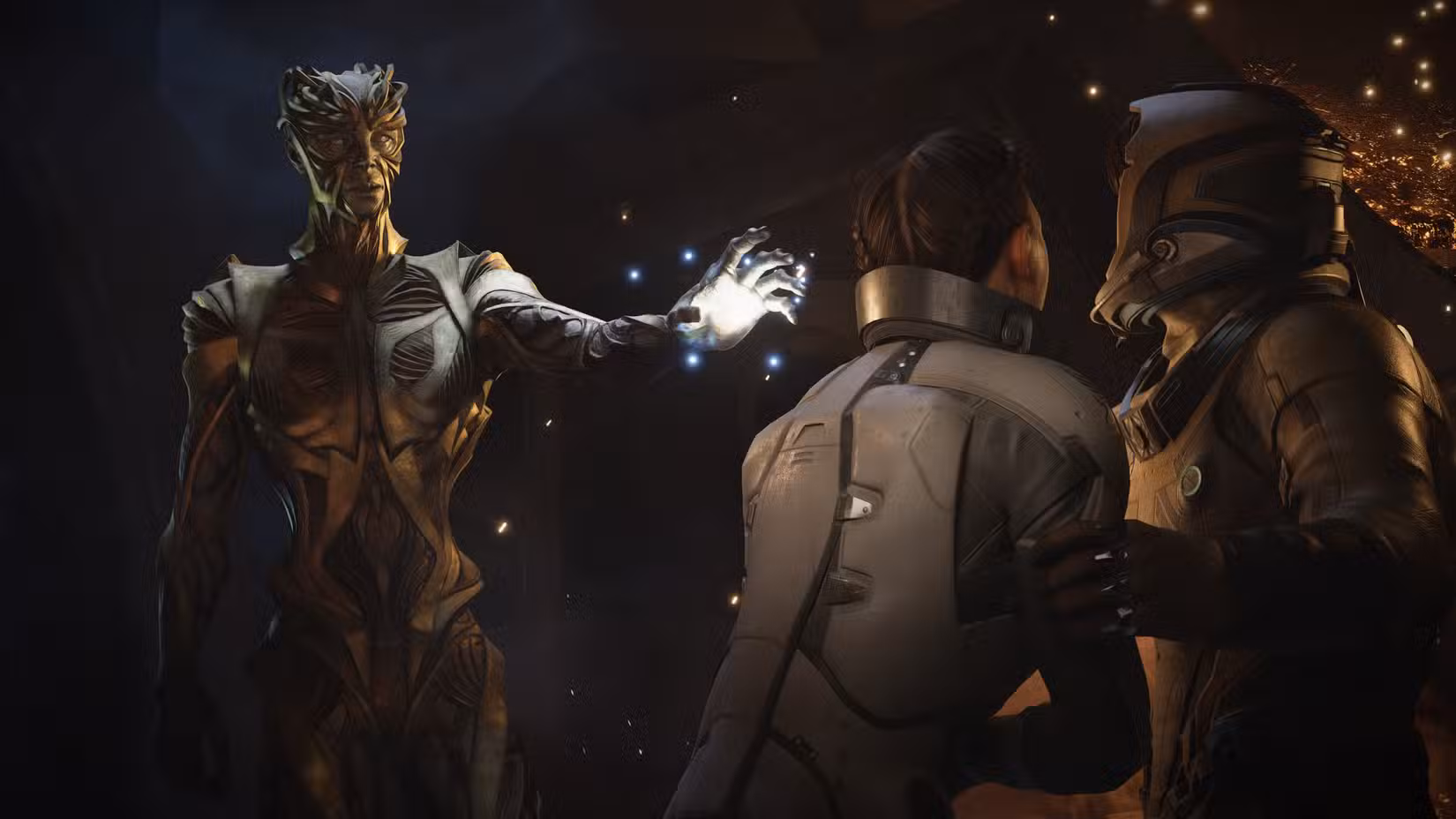 Jun interage com um Celestial em Êxodo