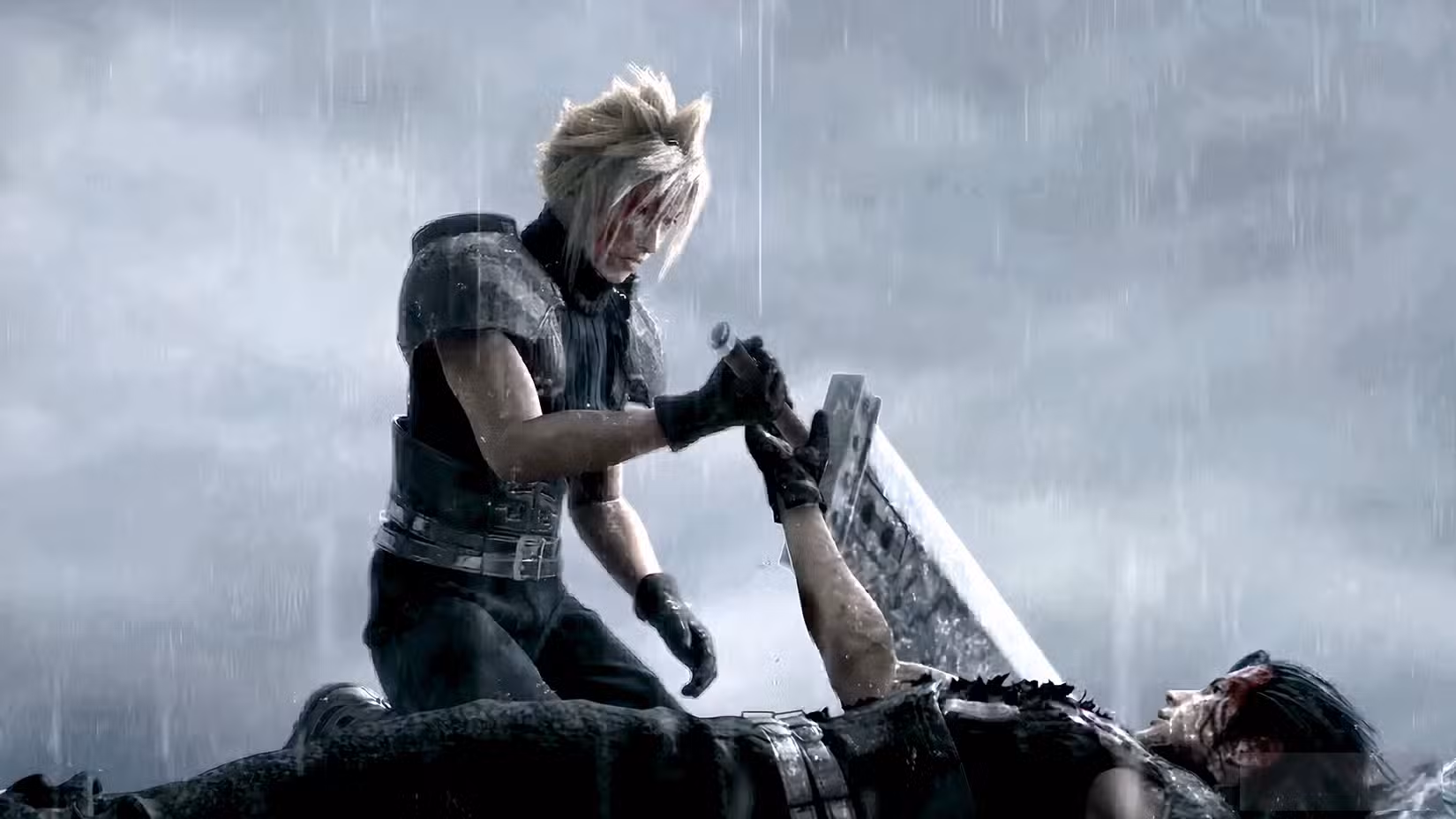 Cloud Strife e Zack Fair apresentados no final de Crisis Core