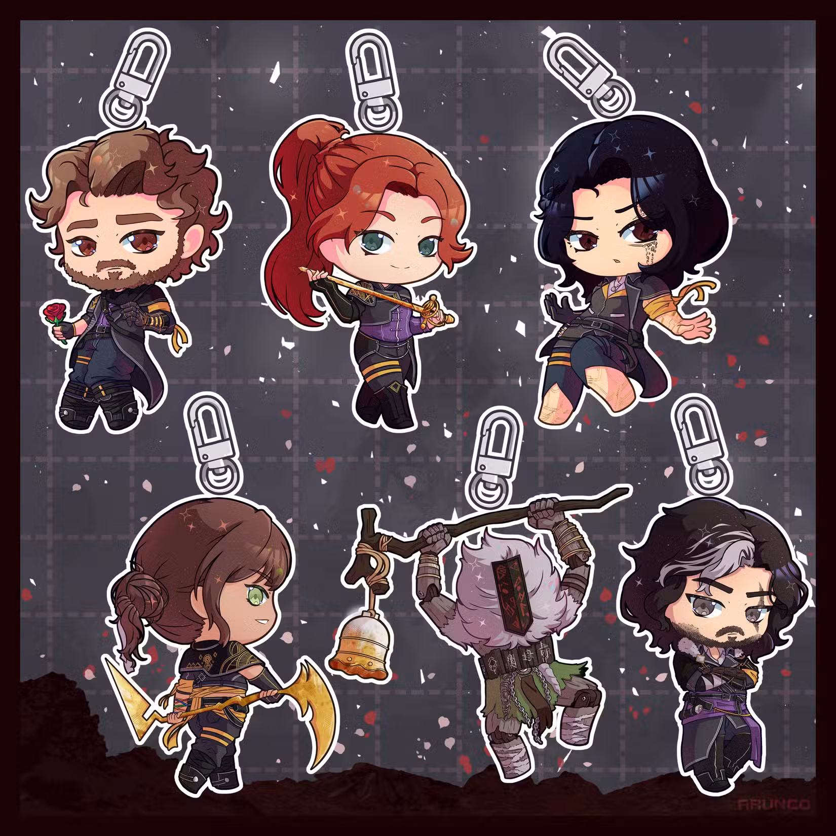 Fanart de Clair Obscur: Expedition 33 personagens no estilo chibi.