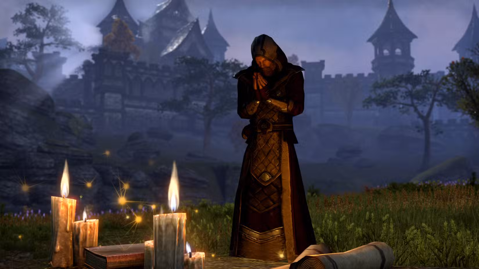 um druida orando em Elder Scrolls Online