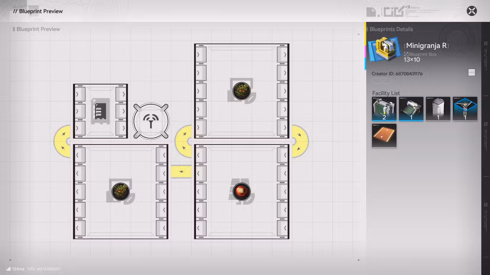 Uma captura de tela de Arknights: Endfield mostrando o projeto da Minigranja