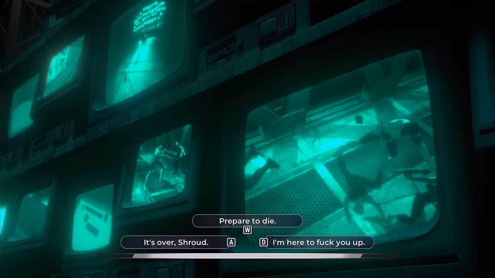 Escolha da opção de diálogo no Episódio 1 do Despacho.