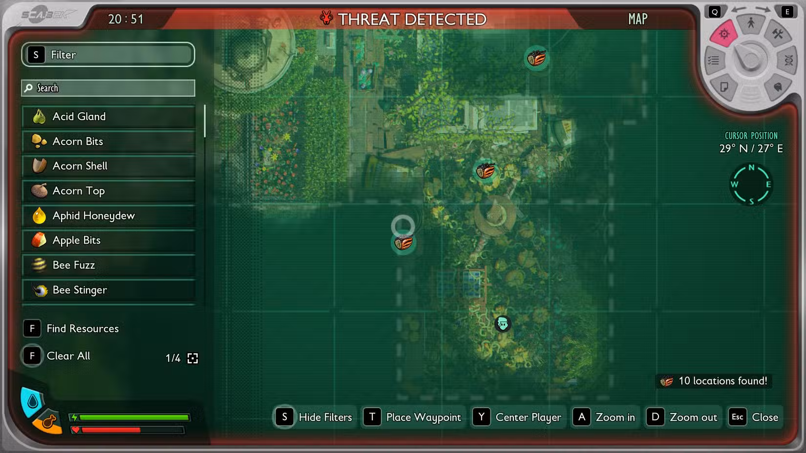 Locais de insetos da batata no canteiro de abóboras de Grounded 2