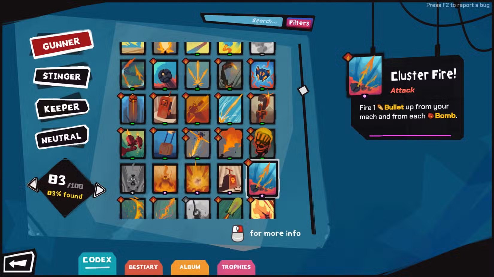 Uma olhada em algumas das cartas da classe artilheiro no StarVaders