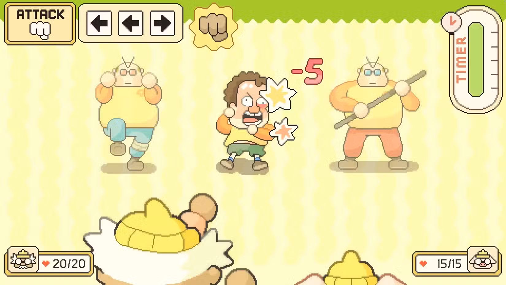 Uma batalha contra três capangas corporativos em Hermit e Pig