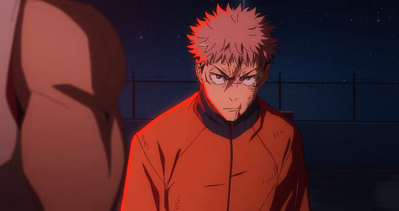 Yuji Itadori olha para frente na 3ª temporada, episódio 6 de Jujutsu Kaisen