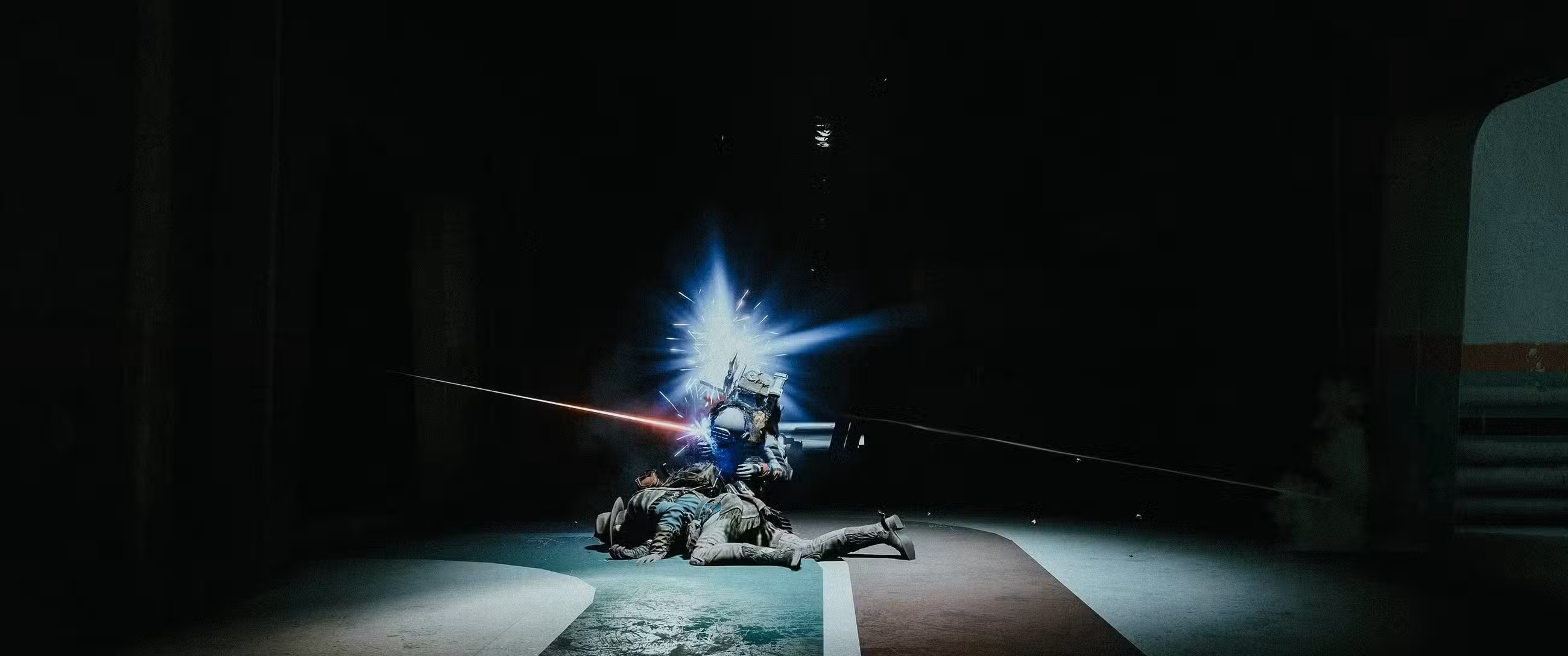 Um invasor em Arc Raiders sendo baleado enquanto tentava saquear outro invasor abatido.