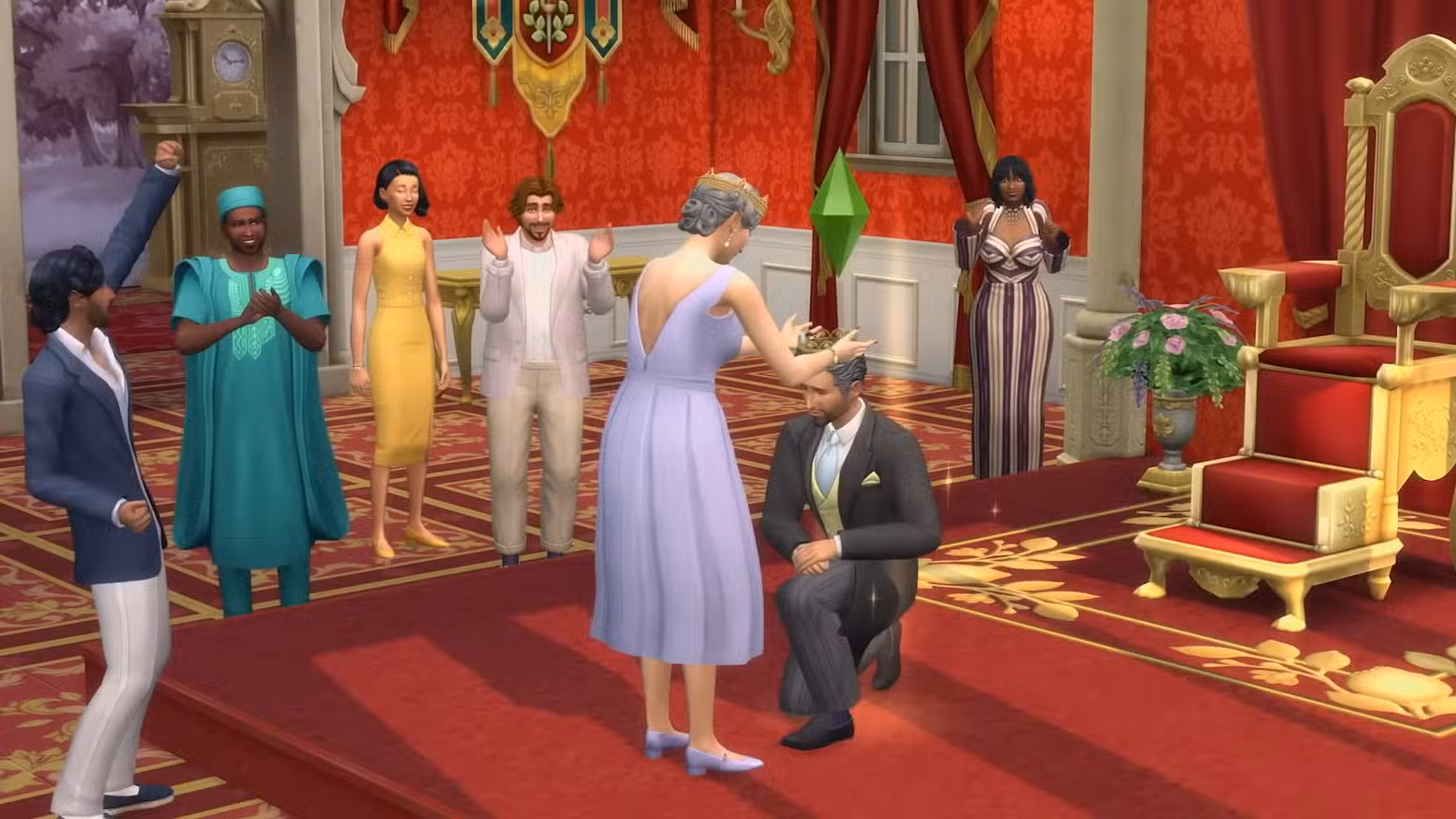 Sims 4 Sim sendo coroado