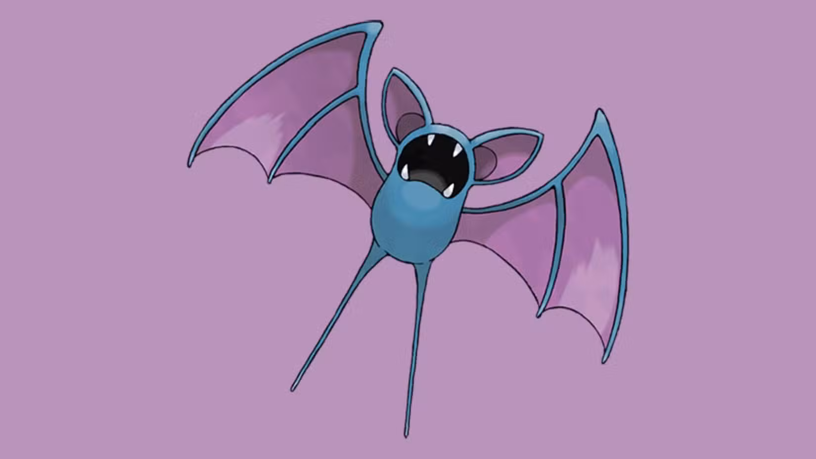 Zubat em um fundo roxo claro