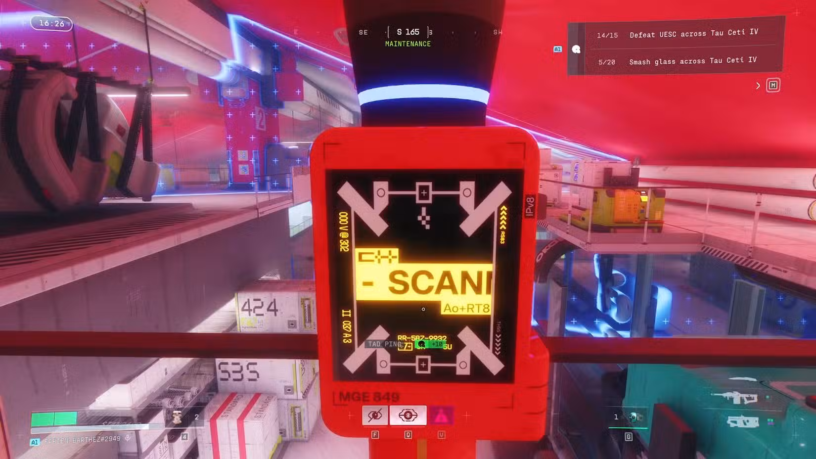 O tablet TAD mostrando a palavra "digitalização" com o radar azul emitindo em Maratona.