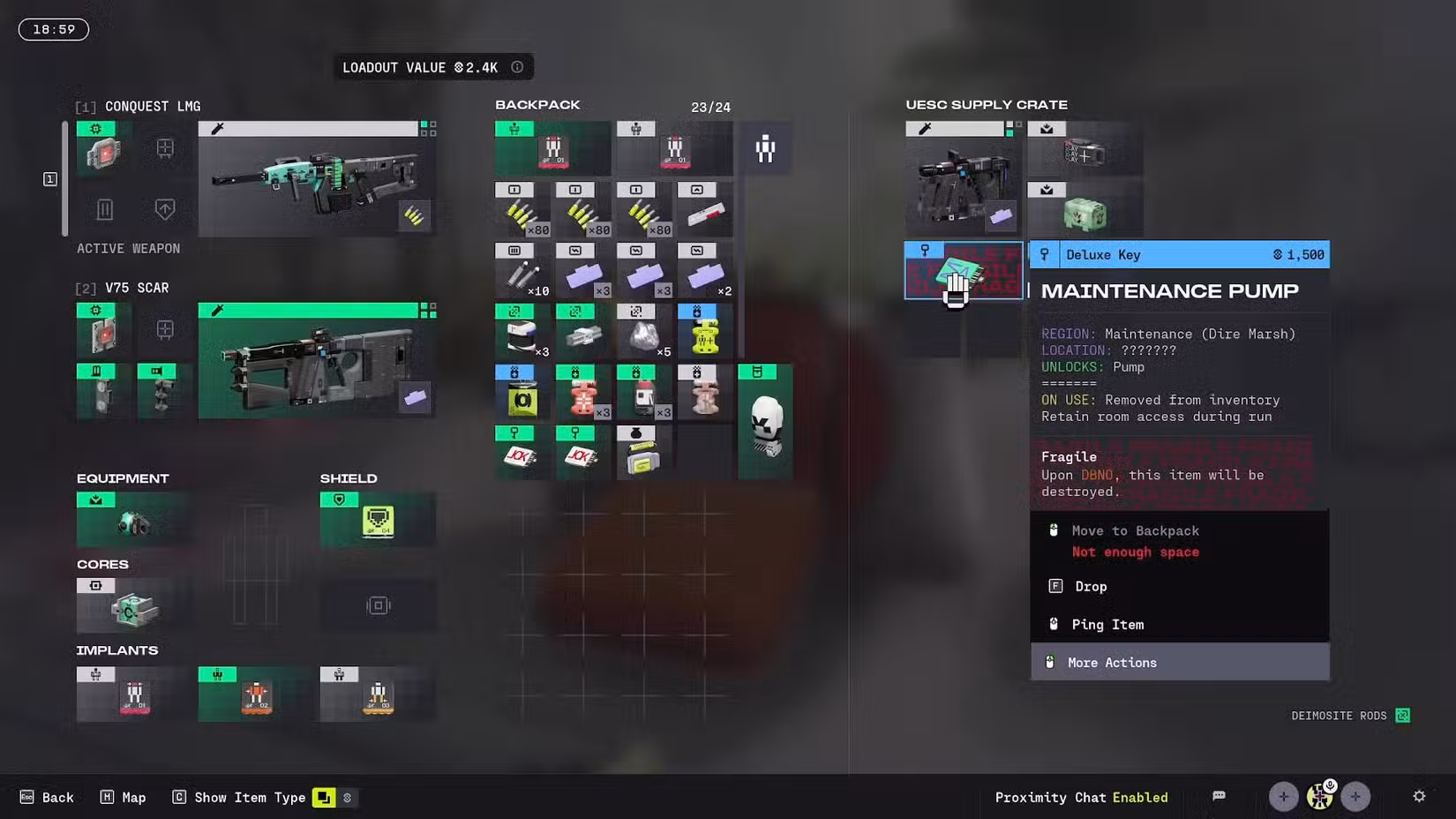 Uma captura de tela do saque da chave da Bomba de Manutenção no Marathon.