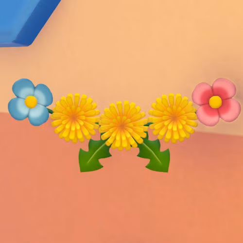 Uma imagem Pokémon Pokopia da decoração da guirlanda de flores