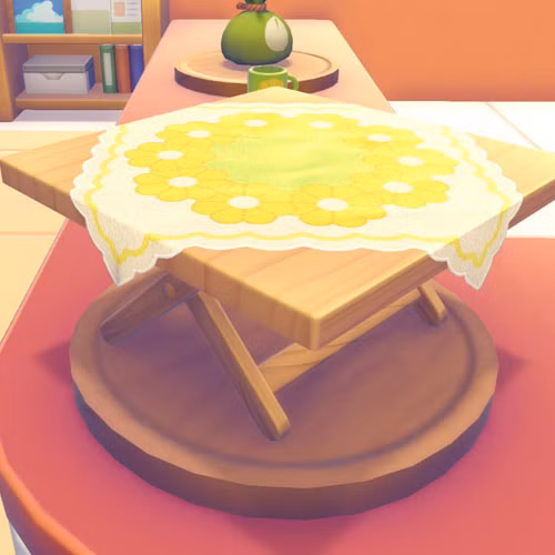 Uma imagem do Pokémon Pokopia mostrando a mesa de flores