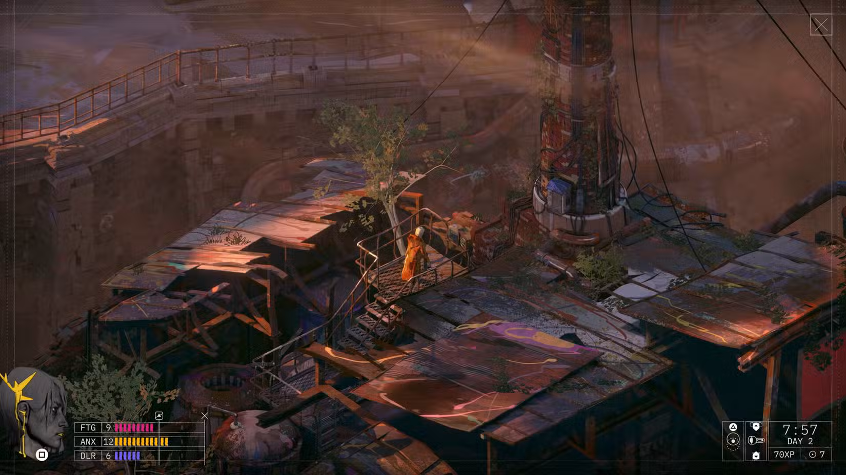 Cascade, o espião, sobe escadas em Zero Parades