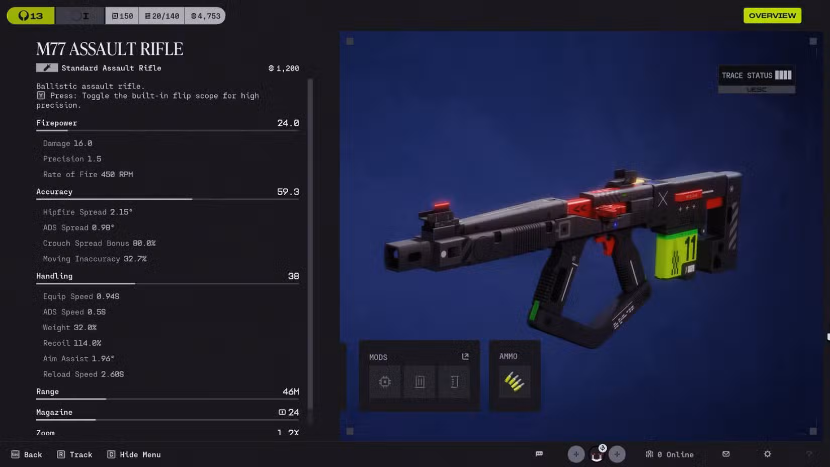 O rifle de assalto M77 em Maratona.