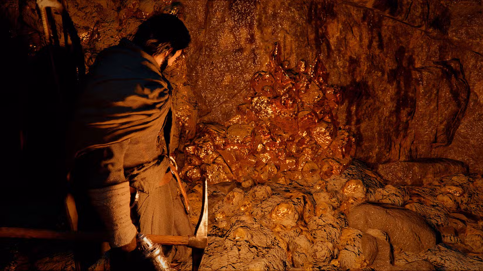 Uma captura de tela do Crimson Desert mostrando um nó de ouro