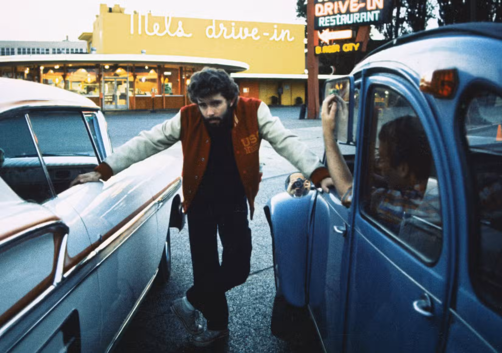 George Lucas no set de graffiti americano