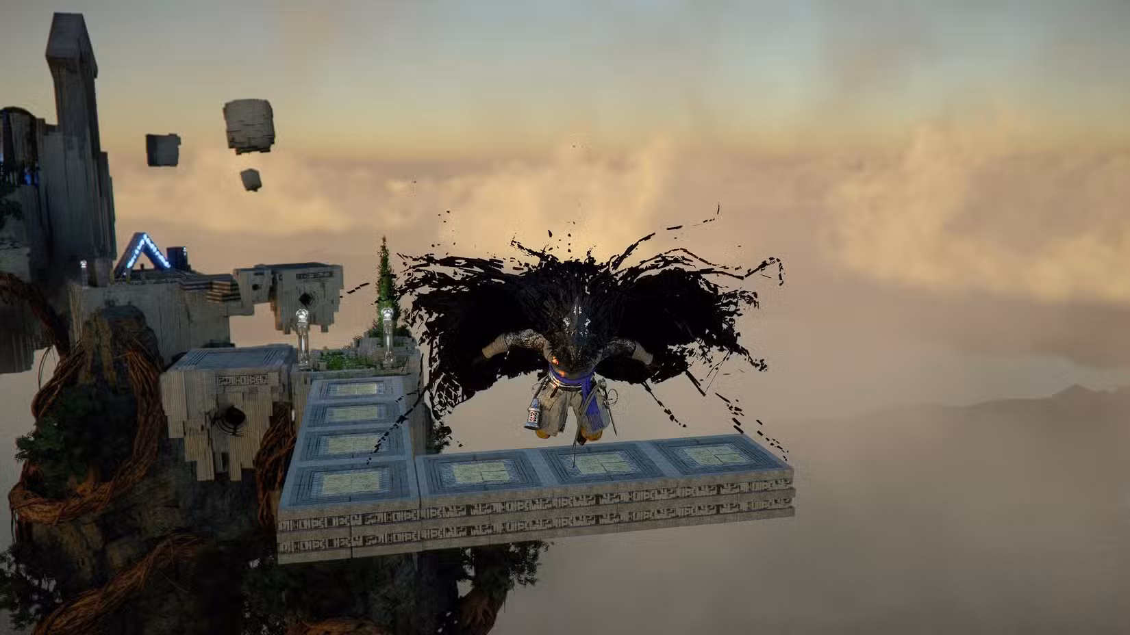 Kliff pegando um atalho para as Raízes da Verdade no Deserto Carmesim