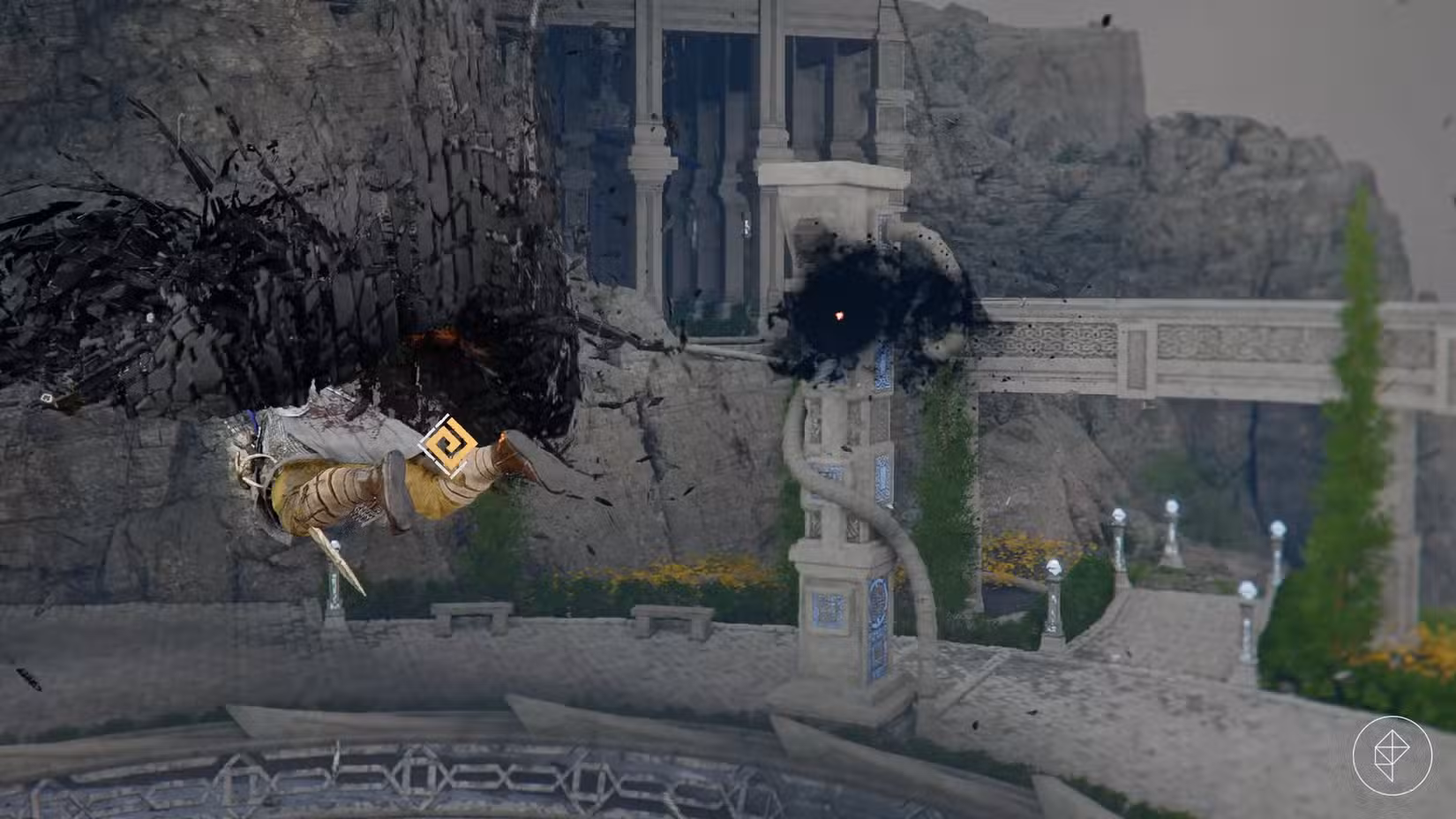 Kliff voa ao lado de Tenebrum no Deserto Carmesim.