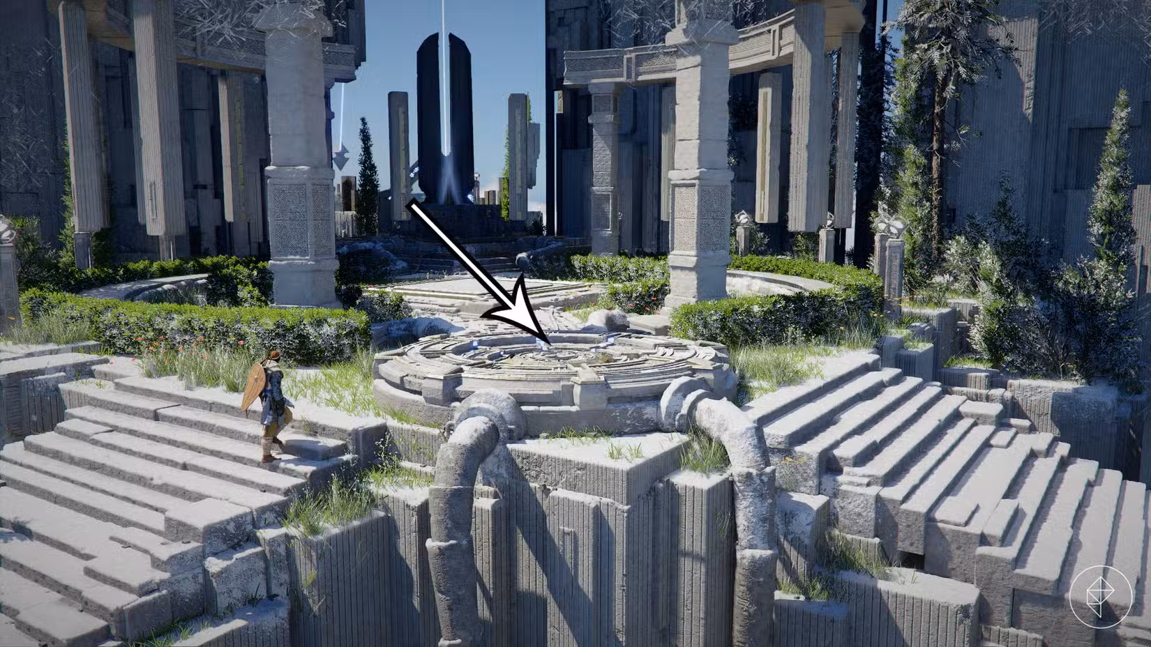 O ponto de restauração no Sanctorum of Insight Abyss no Crimson Desert.