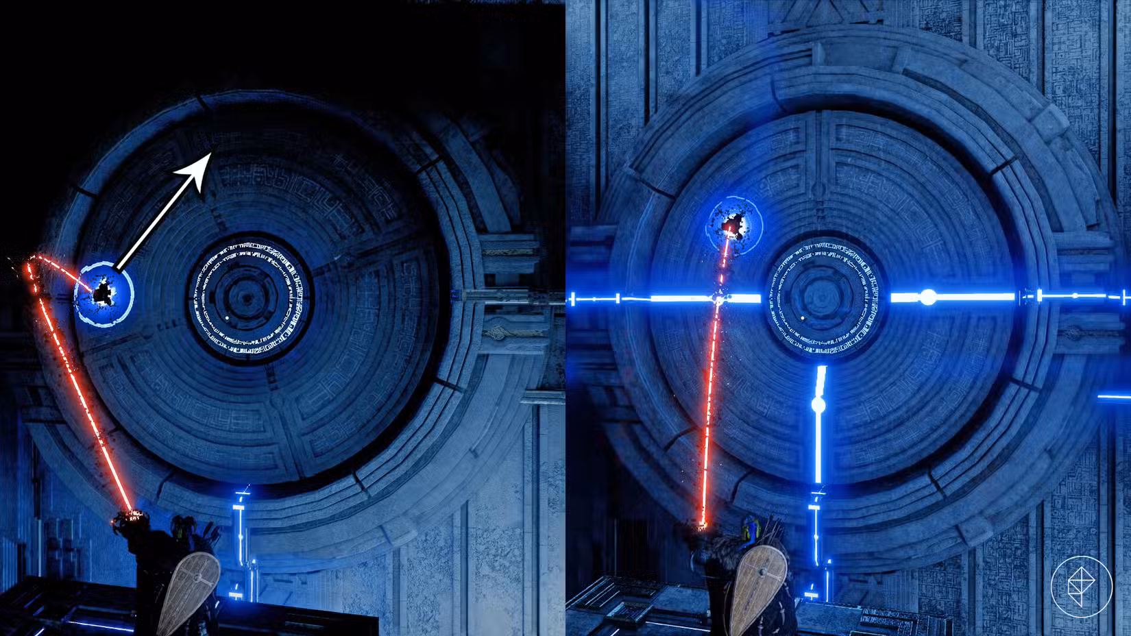 Kliff gira um dispositivo para ativar o Spire of Soaring no Crimson Desert.