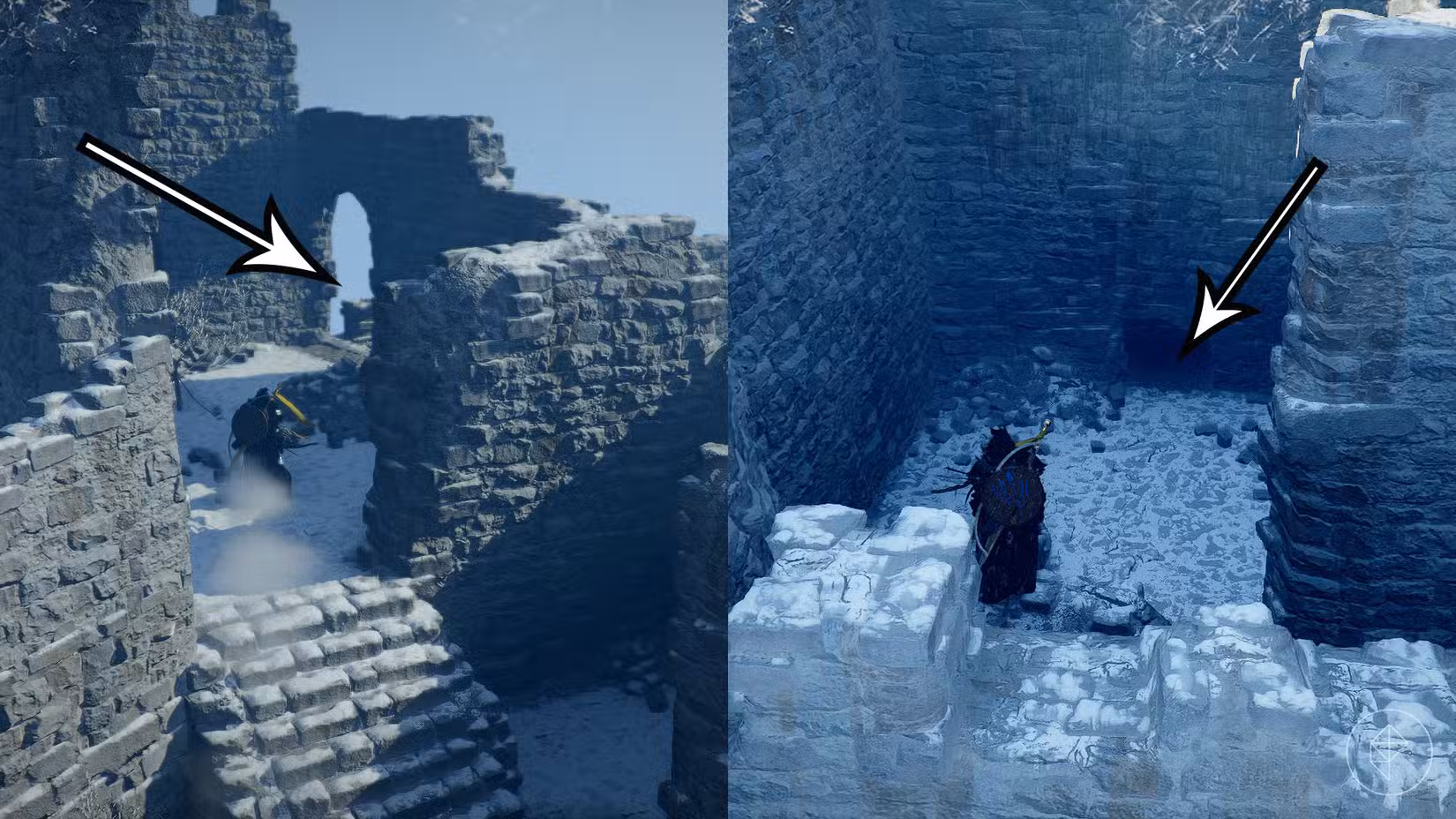 Uma montagem mostrando a localização da capa do Reino Caído