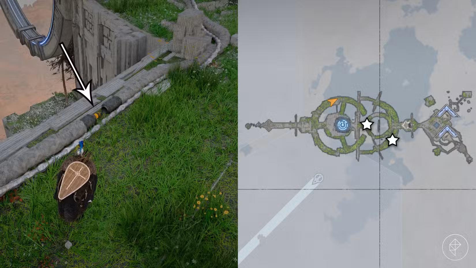 As localizações do circuito de conduíte na Crescent Skybridge no Crimson Desert.