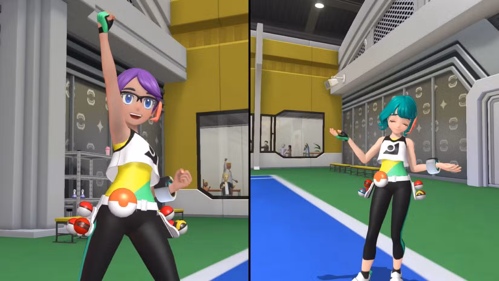 Um treinador faz uma pose de vitória em Pokémon Champions.