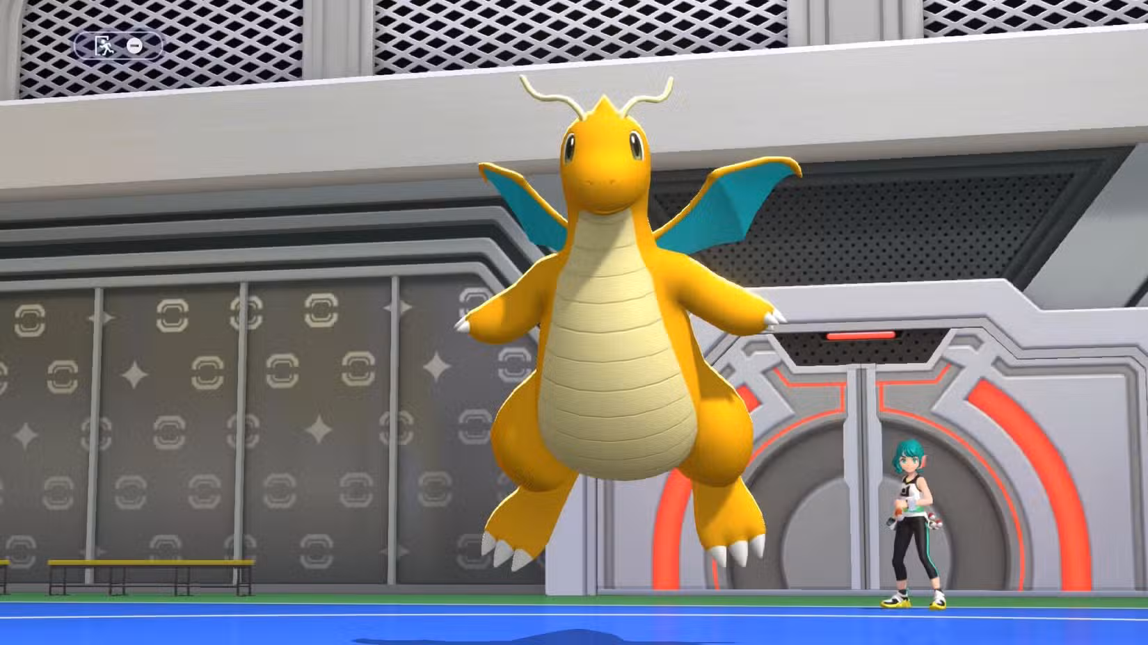 Dragonite paira no ar em Pokémon CHampions.