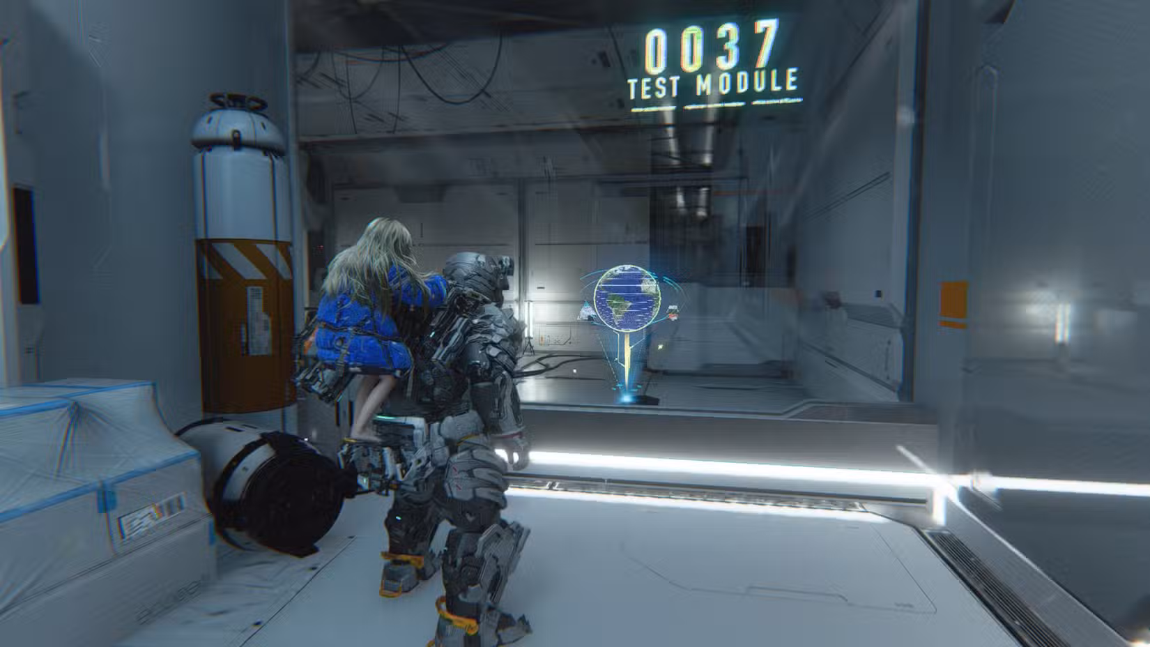 Hugh analisando dados REM no Pragmata