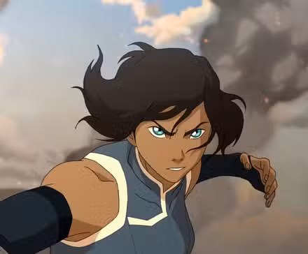 Korra está em posição de batalha para Legend of Korra