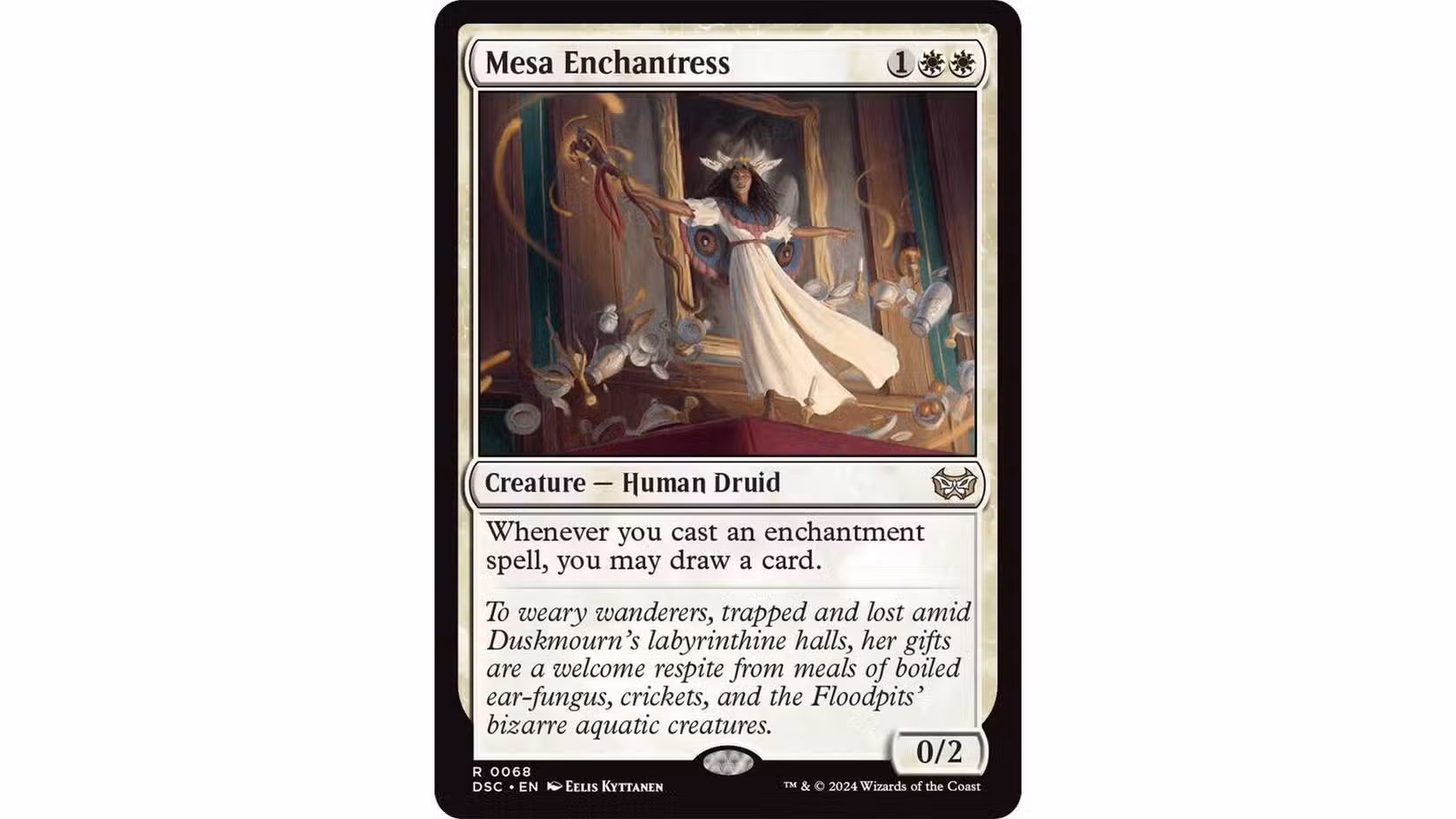 Cartão Mesa Enchantress MTG em um fundo branco
