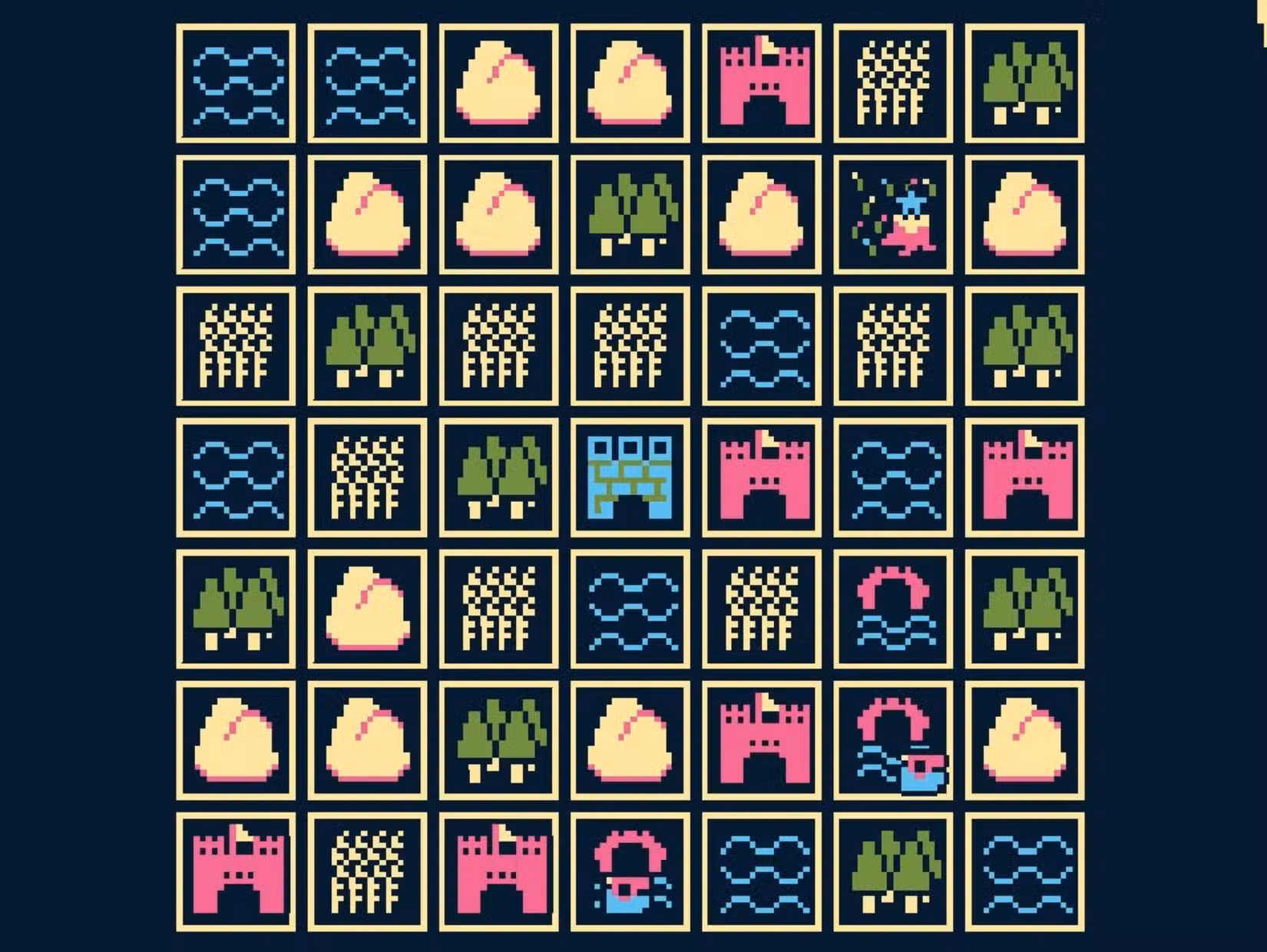 A grade de quebra-cabeça do Titanium Court aparece de perto.