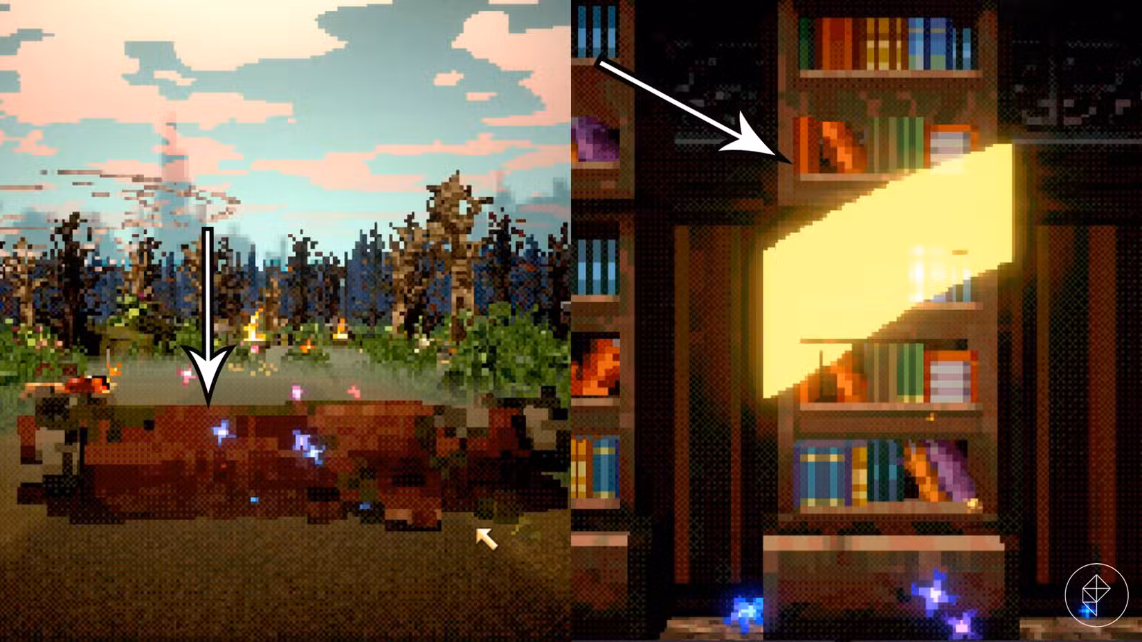 Objetos brilhantes que contêm relíquias em Vampire Crawlers.