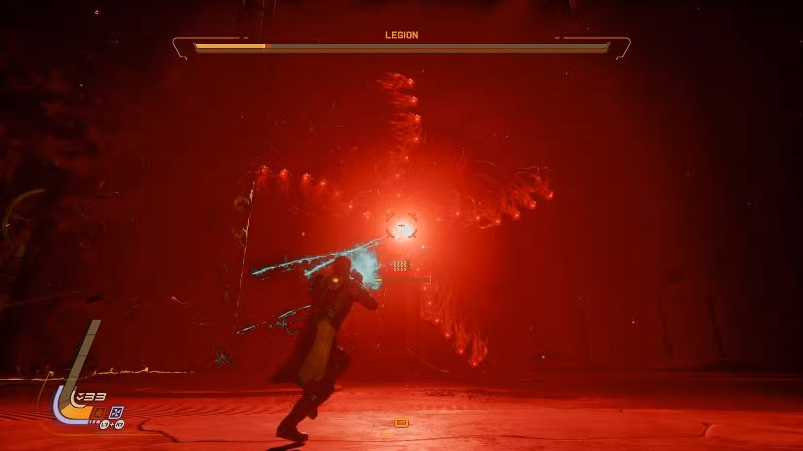 O chefe da Legião formando uma estrela do mar vermelha em Saros.