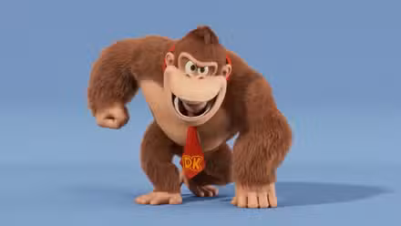 Donkey Kong como ele aparece no filme Super Mario Bros. Ele se parece com Donkey Kong normalmente, com uma gravata vermelha – mas seu rosto é mais estreito e travesso. Talvez... mal