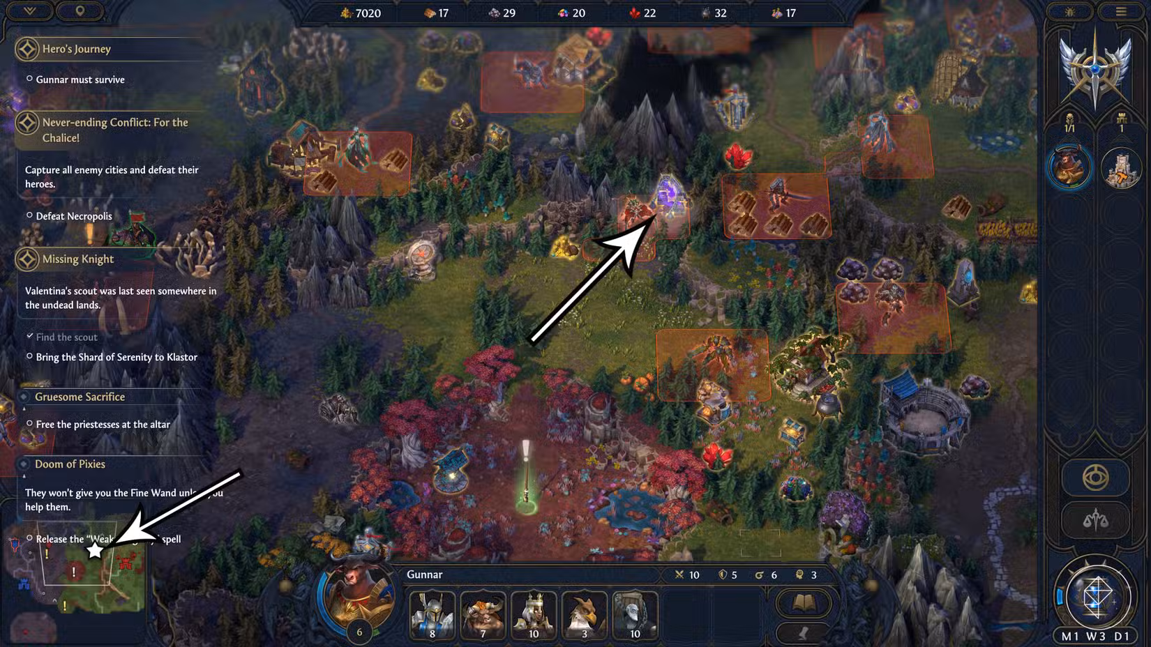 A localização de um portal que leva ao Fragmento da Serenidade em Heroes of Might and Magic: Olden Era.