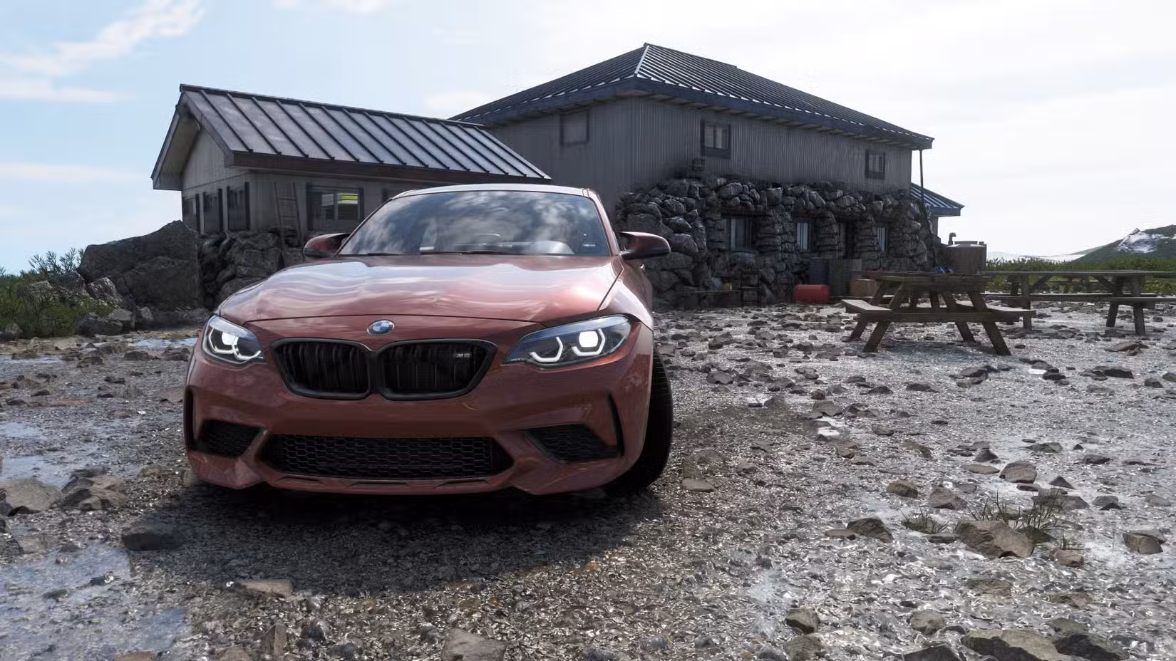 Uma captura de tela do Forza Horizon 6 mostrando o Hakusan Mountain Lodge 
