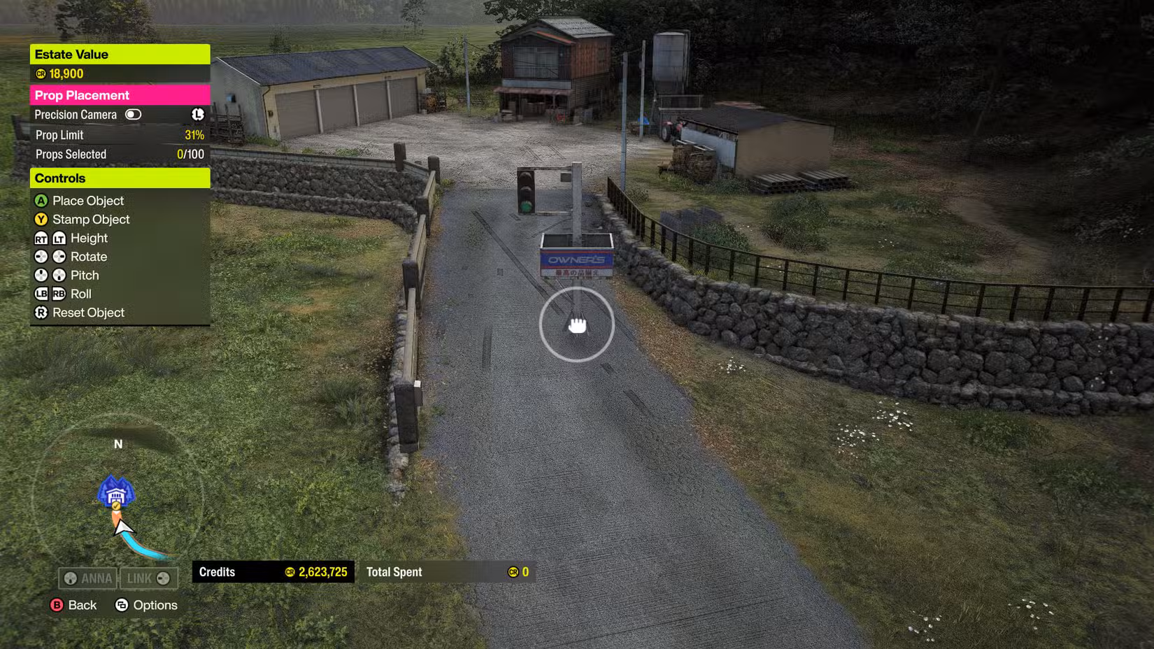 Uma captura de tela do Forza Horizon 6 mostrando o modo construtor imobiliário