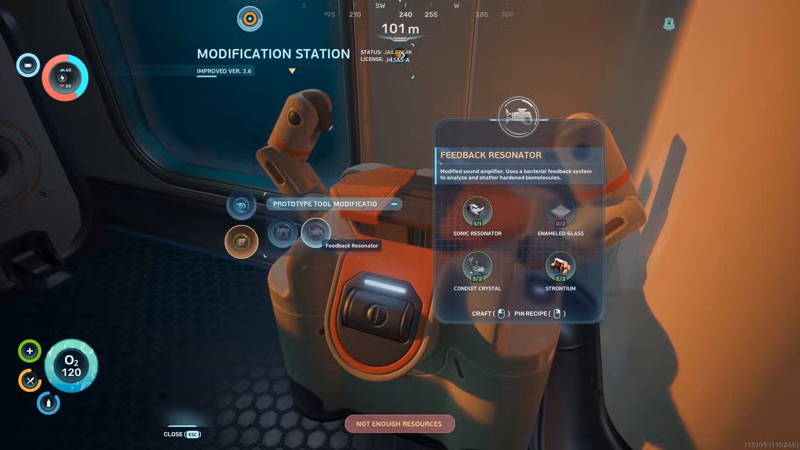 A receita de criação do ressonador de feedback em Subnautica 2