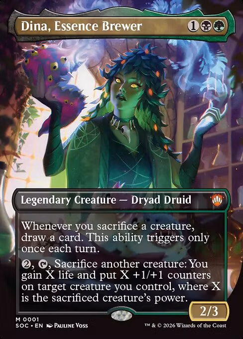 Cartão cervejeiro de essência Magic the Gathering dina