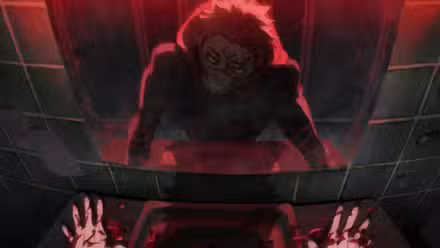 Sukuna olha ameaçadoramente para Yuji na abertura da 3ª temporada de Jujutsu Kaisen