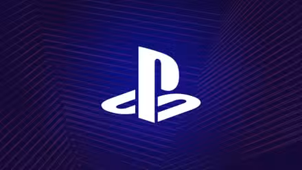 Arte do logotipo “PS” do PlayStation em um fundo estilizado