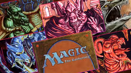 Gráfico com cinco dragões do jogo de cartas colecionáveis ​​Magic: The Gathering