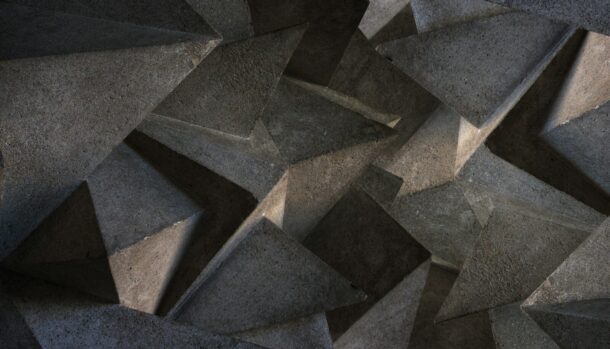a large group of concrete blocks that look like hexagonal shapes